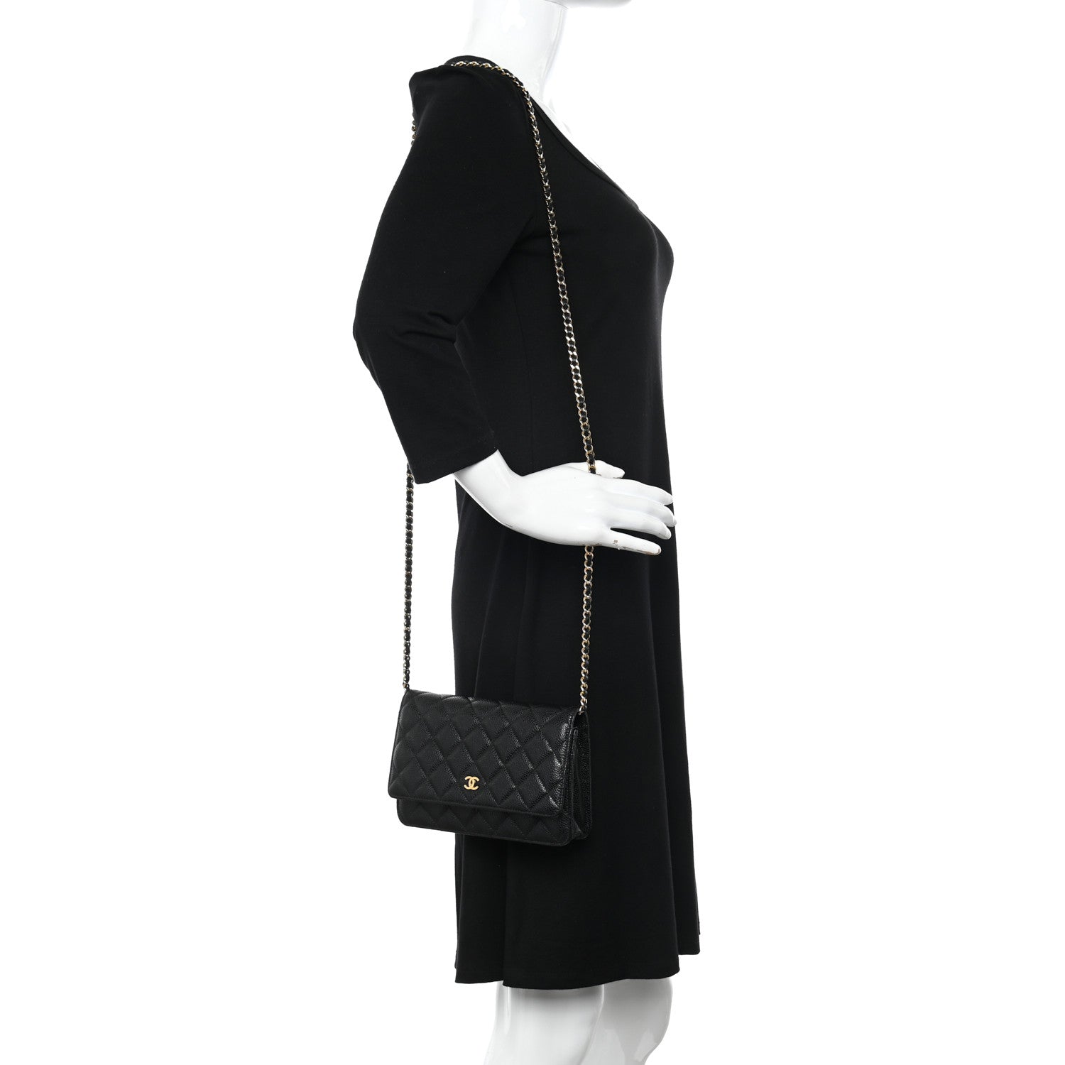 Chanel Caviar Quilted Wallet on Chain WOC Black 2 of 11