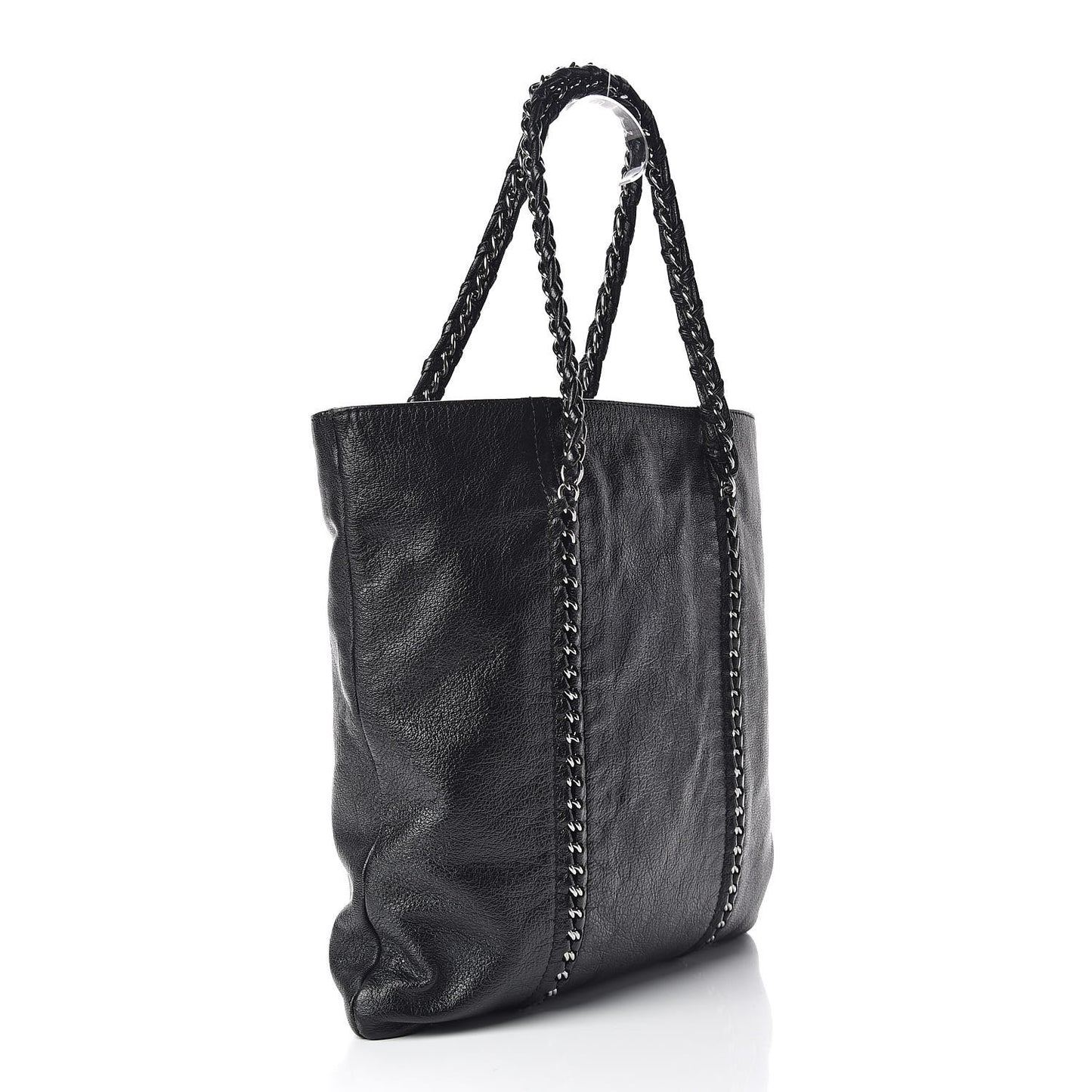 Deerskin Luxe Ligne North South Tote Black