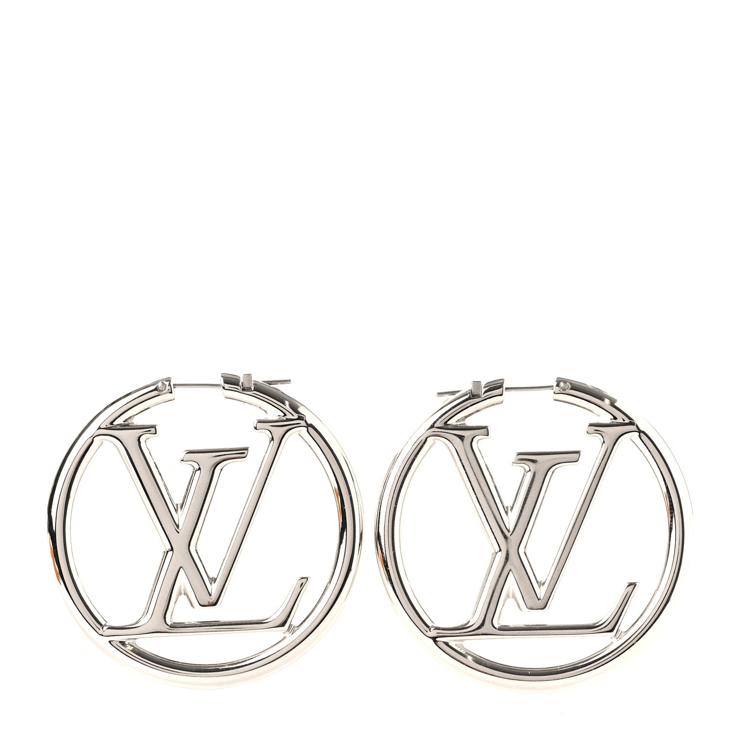 Louis Vuitton Palladium Louise Hoop Earrings Silver 1 of 6