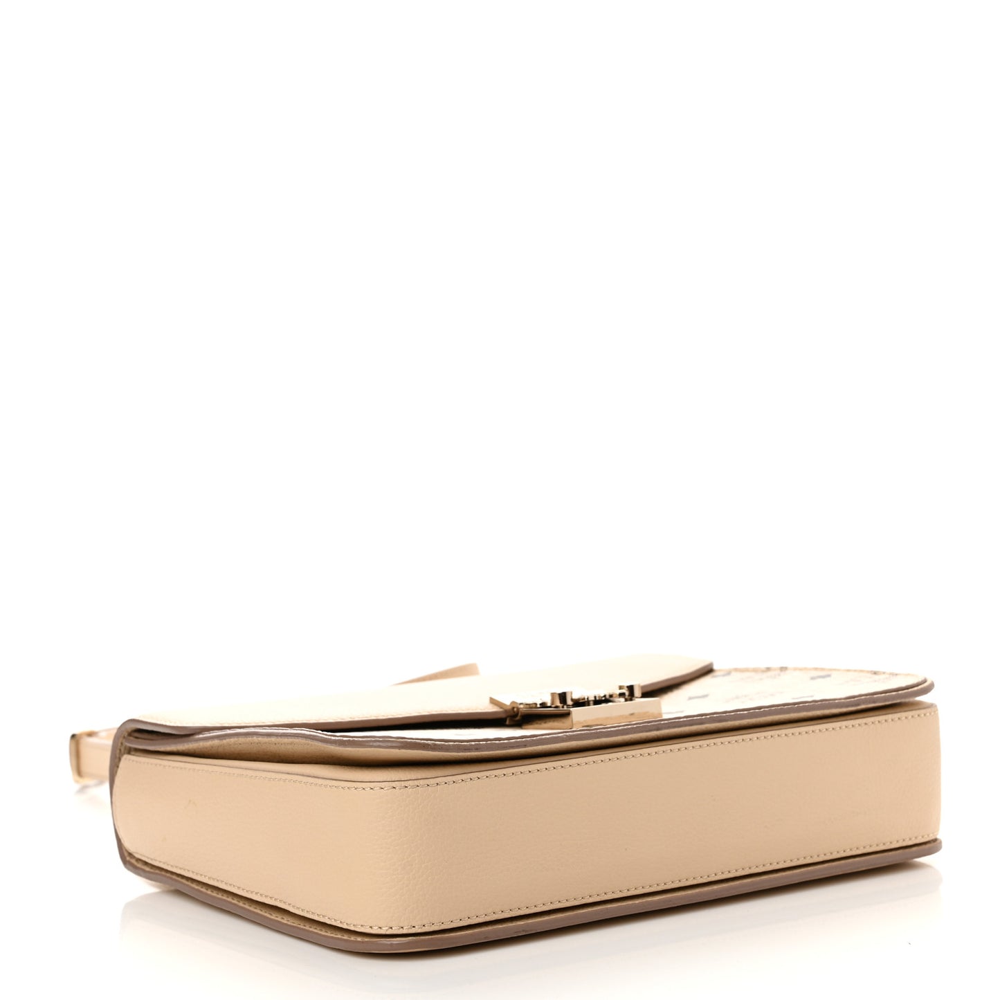 Visetos Calfskin Medium Patricia Satchel Beige