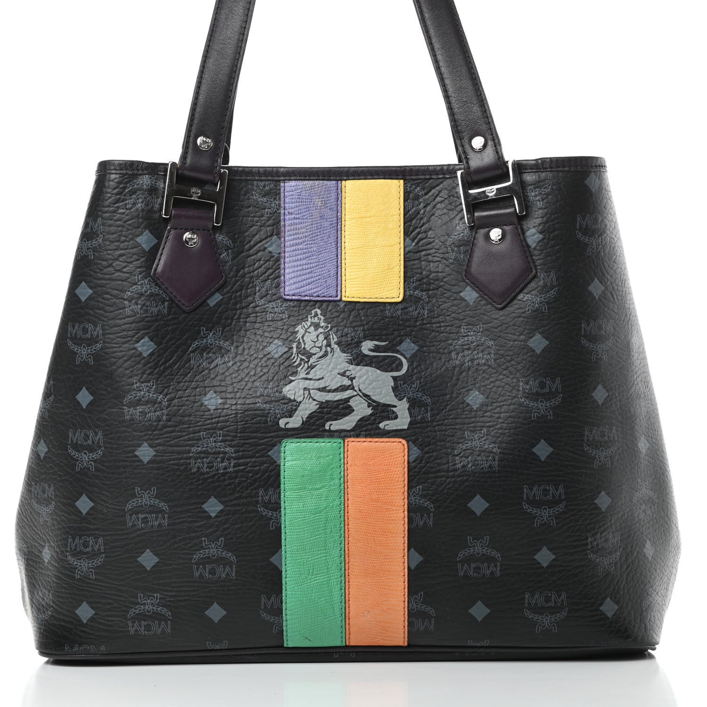 Visetos Striped Munich Lion Tote Black