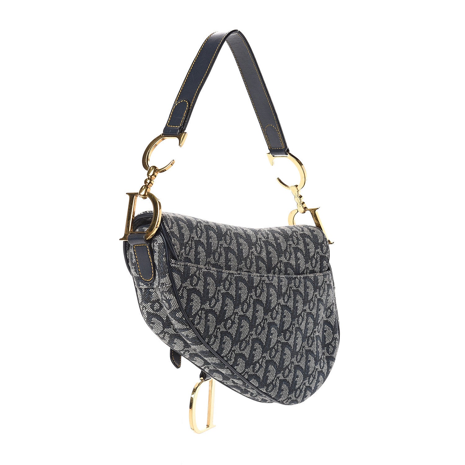Christian Dior Monogram Saddle Bag Blue 2 of 9