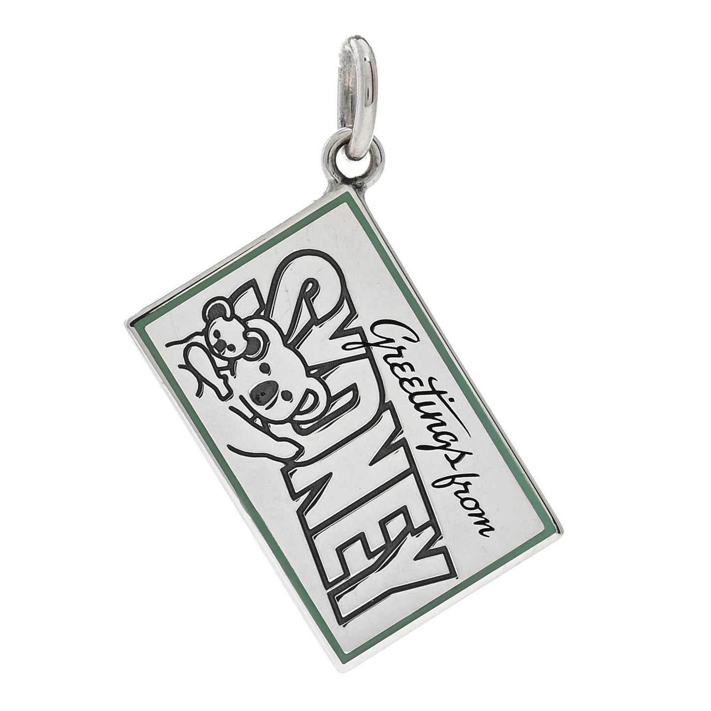 Sterling Silver Enamel Sydney Postcard Charm Blue