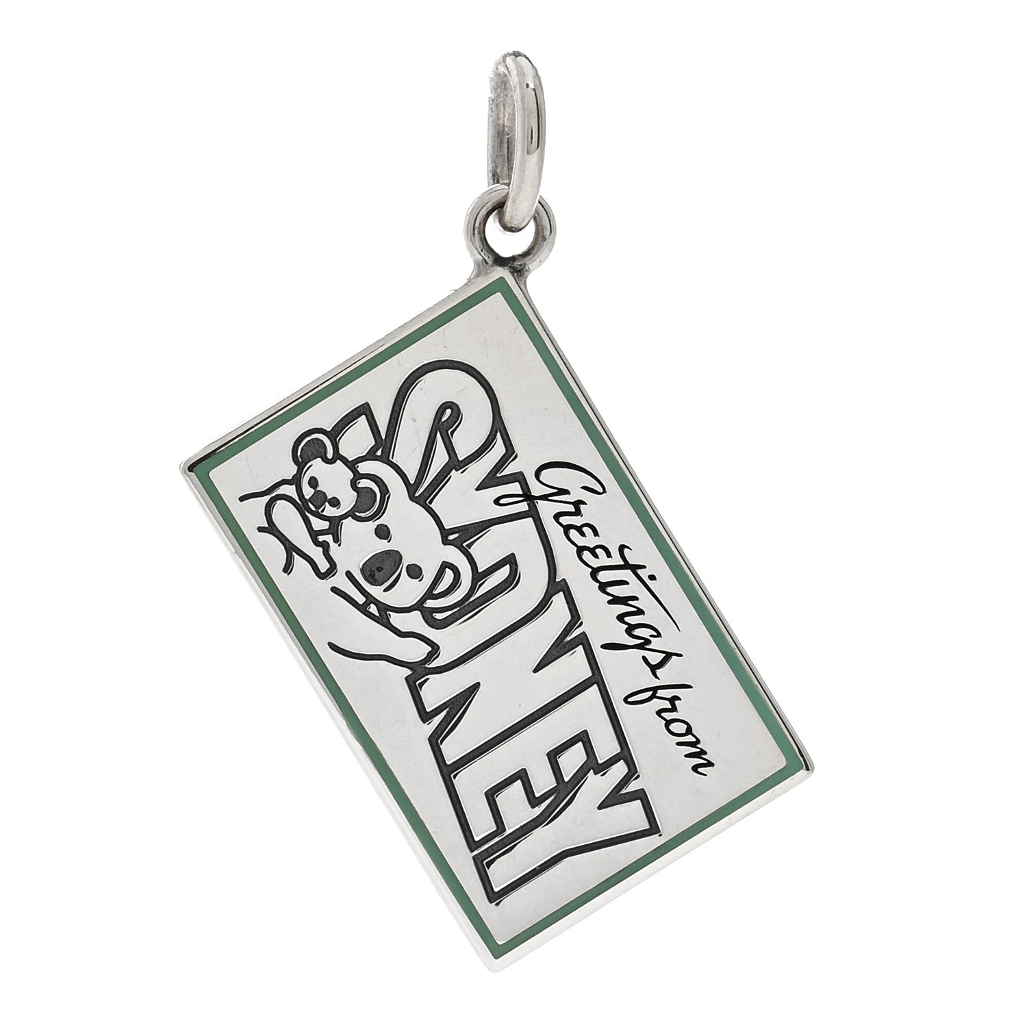 Tiffany Sterling Silver Enamel Sydney Postcard Charm Blue 1 of 3