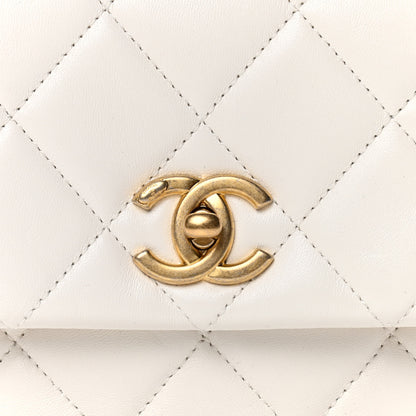 Chanel Lambskin Quilted Mini Side Note Flap White 5 of 5