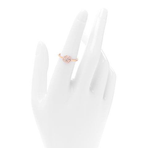 18K Rose Gold Diamond Interlocking G Ring 52 6