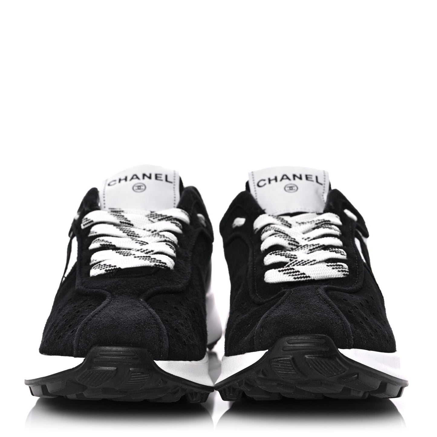 Fabric Suede Kidskin CC Sneakers 37.5 Dark Navy White