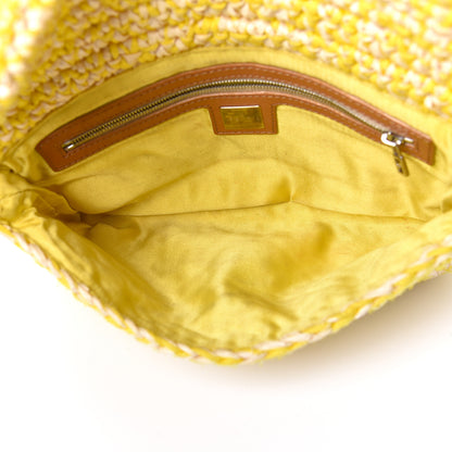 Fendi Woven Straw Baguette Yellow 5 of 9