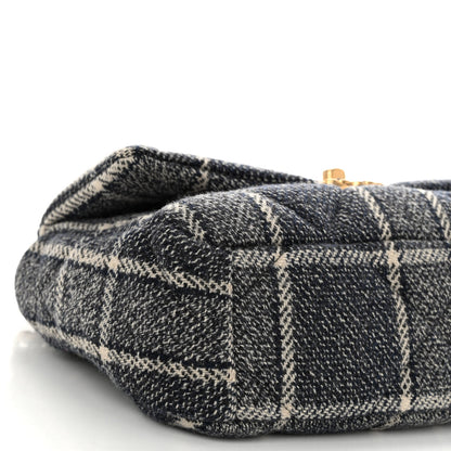 Chanel Tweed Quilted Medium Chanel 19 Flap Grey Navy 9 of 10