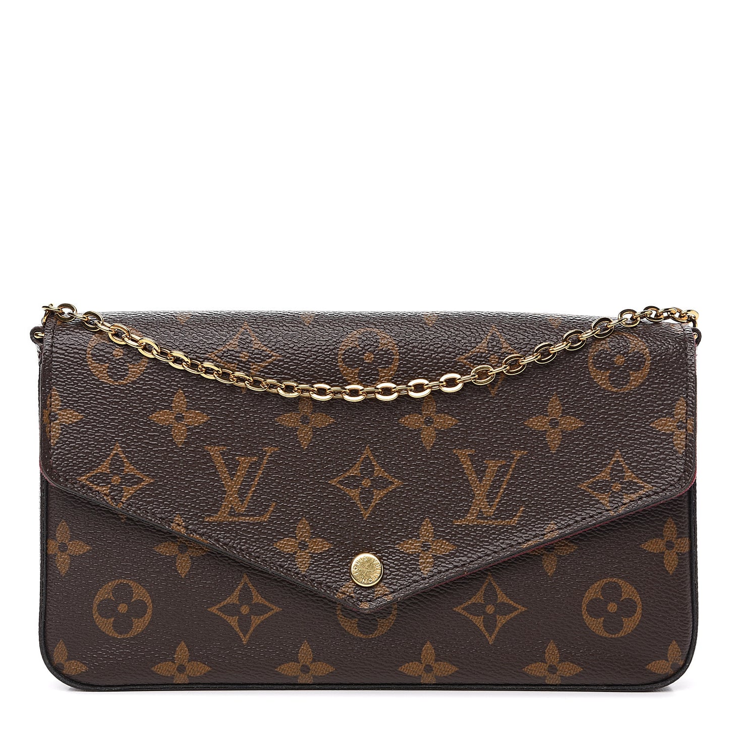 Monogram Pochette Felicie Chain Wallet Fuchsia