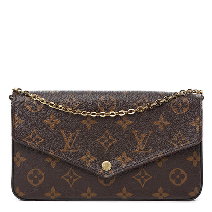Louis Vuitton Monogram Pochette Felicie Chain Wallet Fuchsia 1 of 11