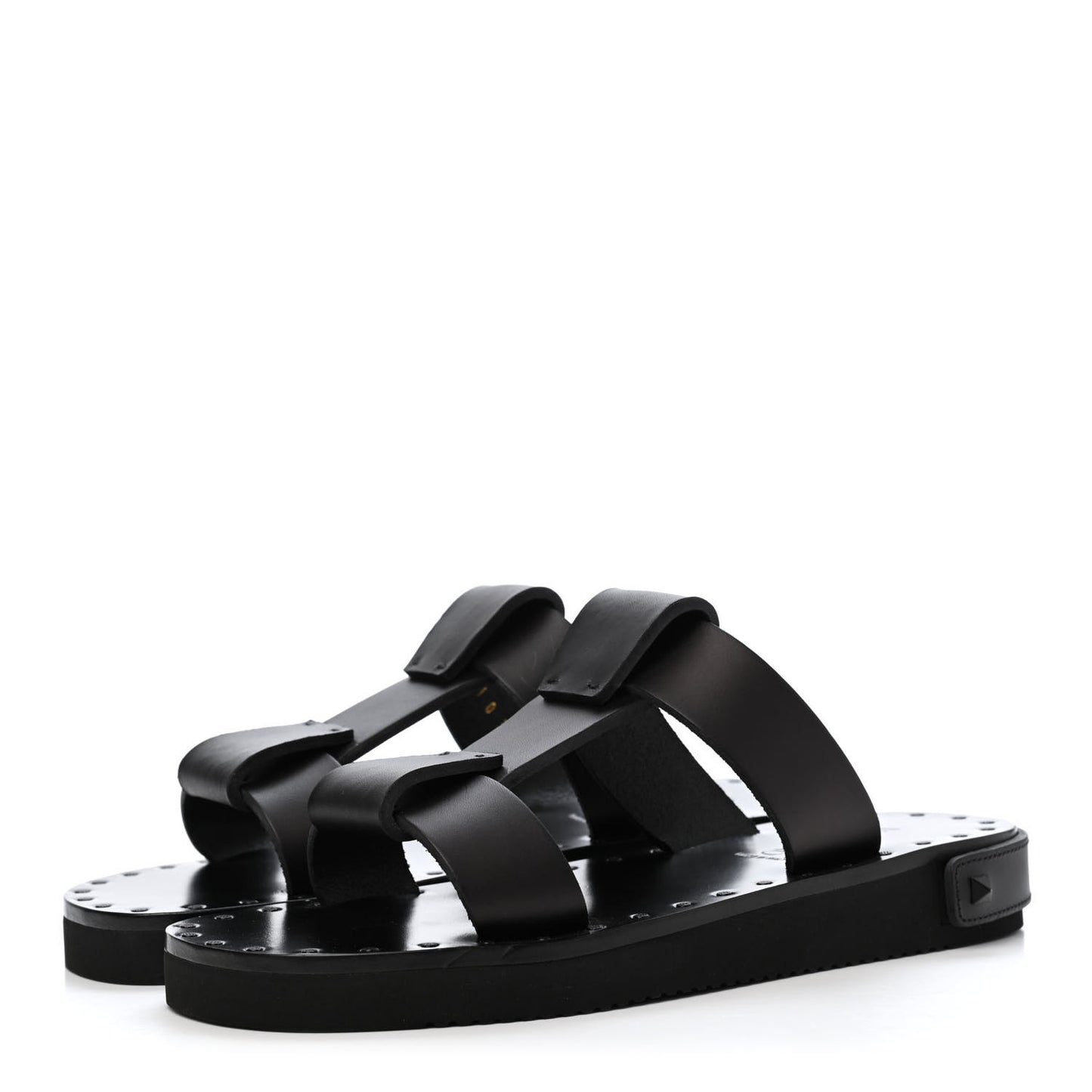 Calfskin Slip On 25mm Platform Sandals 37 Black