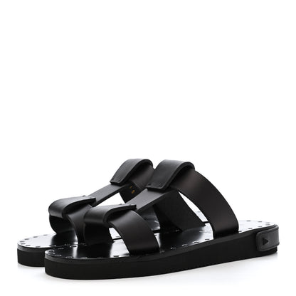 Valentino Garavani Calfskin Slip On 25mm Platform Sandals 37 Black 3 of 13