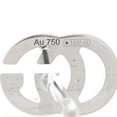 Gucci 18K White Gold Mini Running GG Stud Earrings 4 of 4
