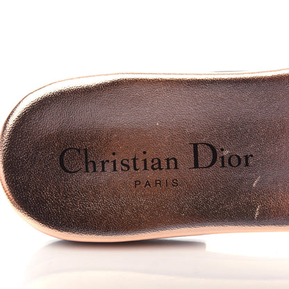 Christian Dior Canvas Metallic Embroidered Dway Mules Slide Sandals 37.5 Multicolor 8 of 11