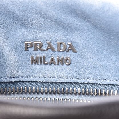 Prada Glace Calfskin Studded Etiquette Flap Black 9 of 10