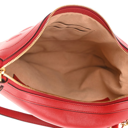 Gucci Apollo Calfskin GG Dadini Embroidered Chain Hobo Hibiscus Red 5 of 8