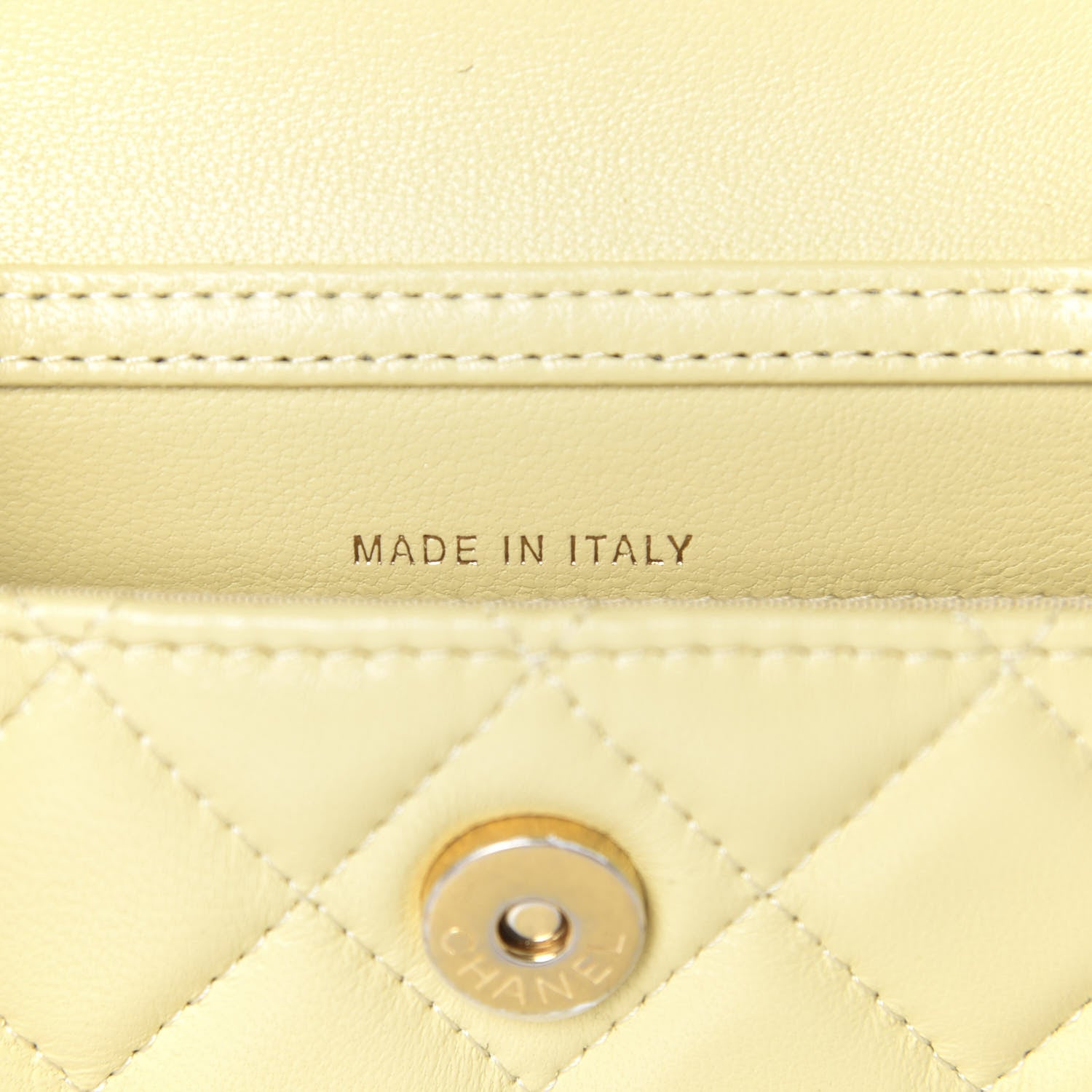 Chanel Lambskin Quilted Pearl Crush Clutch With Chain Yellow 8 of 11