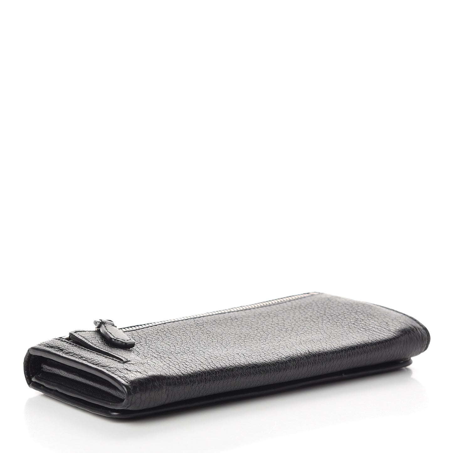 Vitello Daino Continental Flap Wallet Black