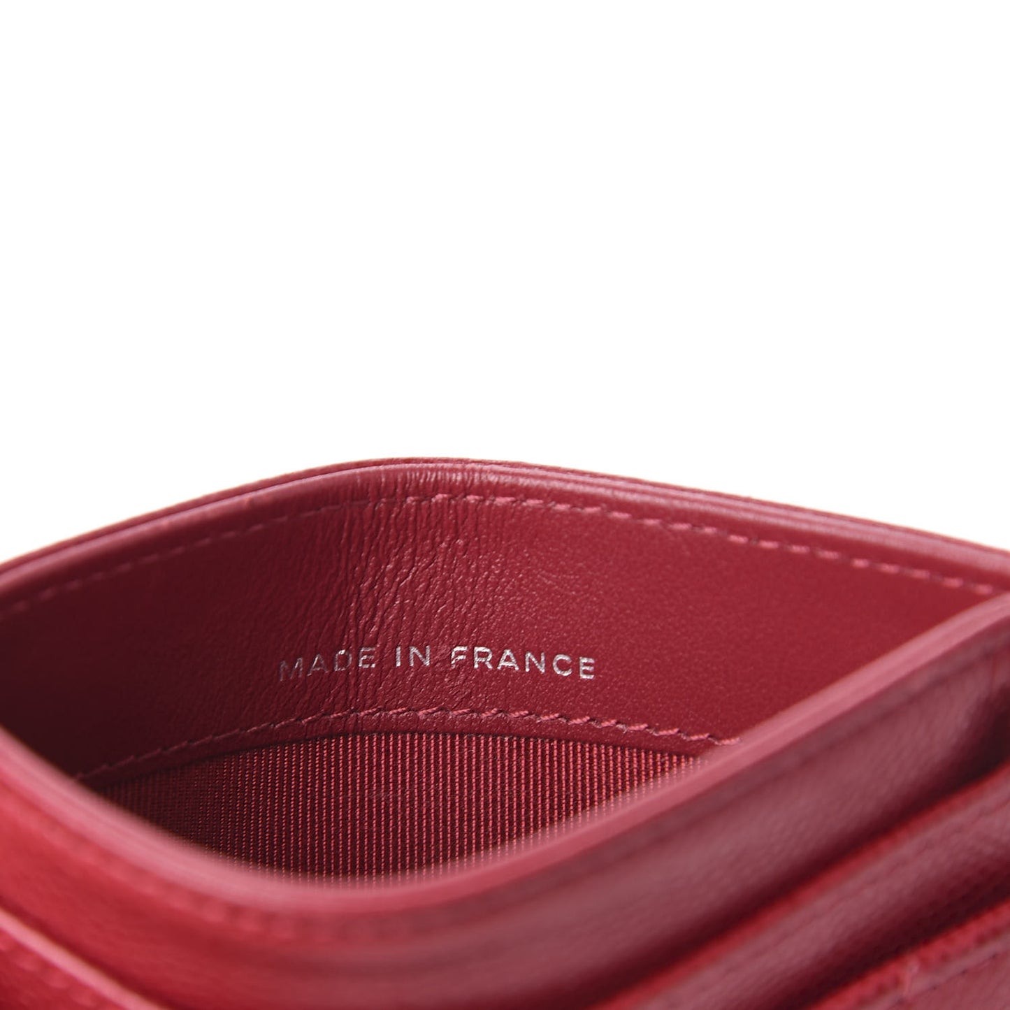 Caviar Quilted Card Holder Red