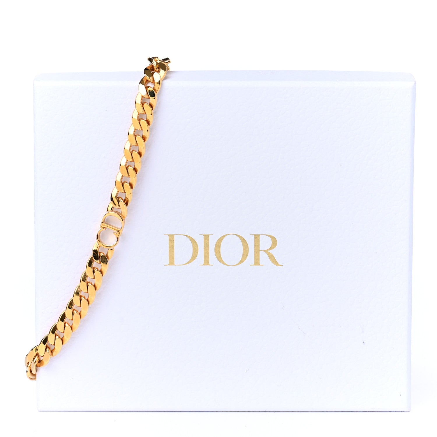 Christian Dior Metal CD Choker Necklace Gold 6 of 6