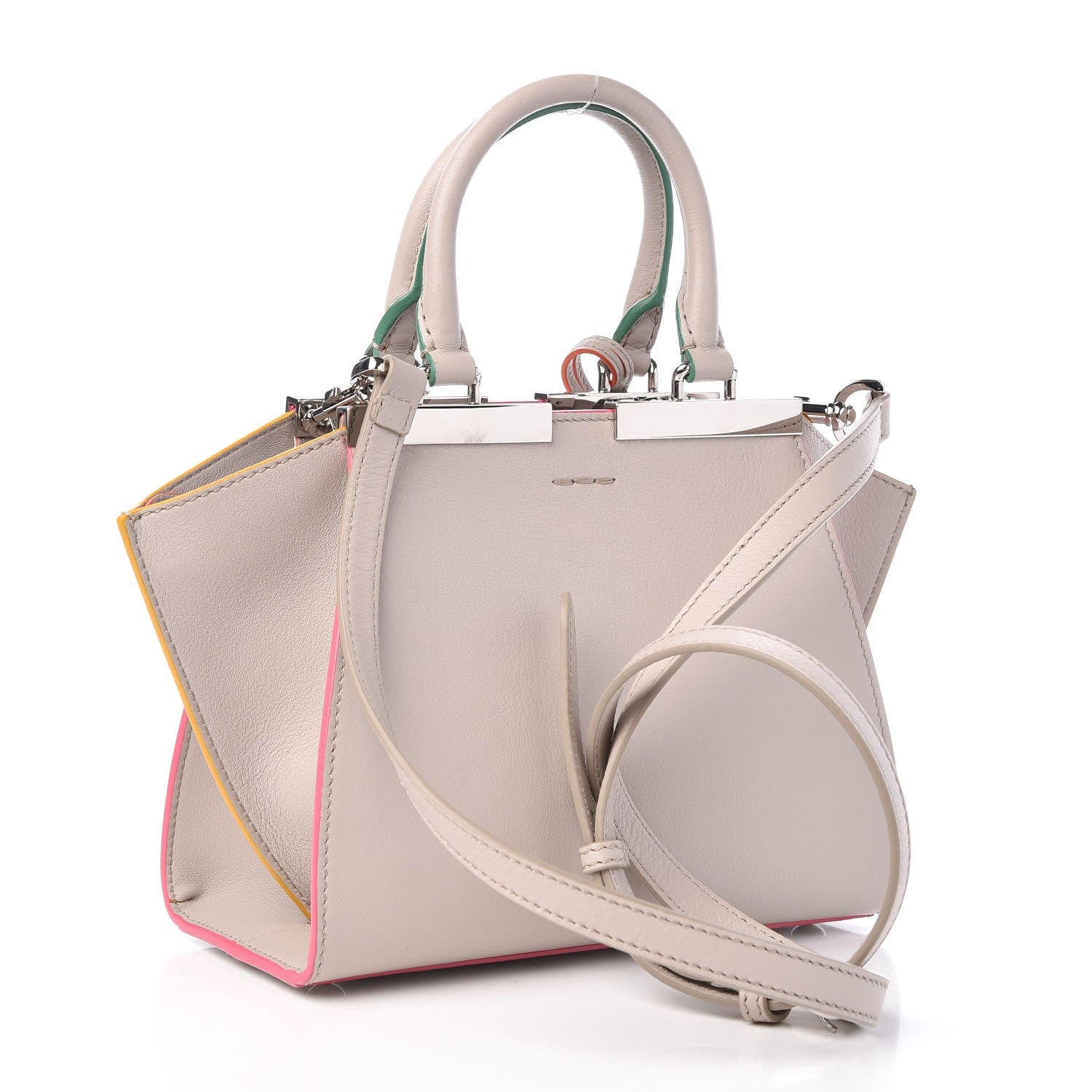 Fendi Vitello Dolce Mini 3Jours Tote Grigio Polvere 4 of 8