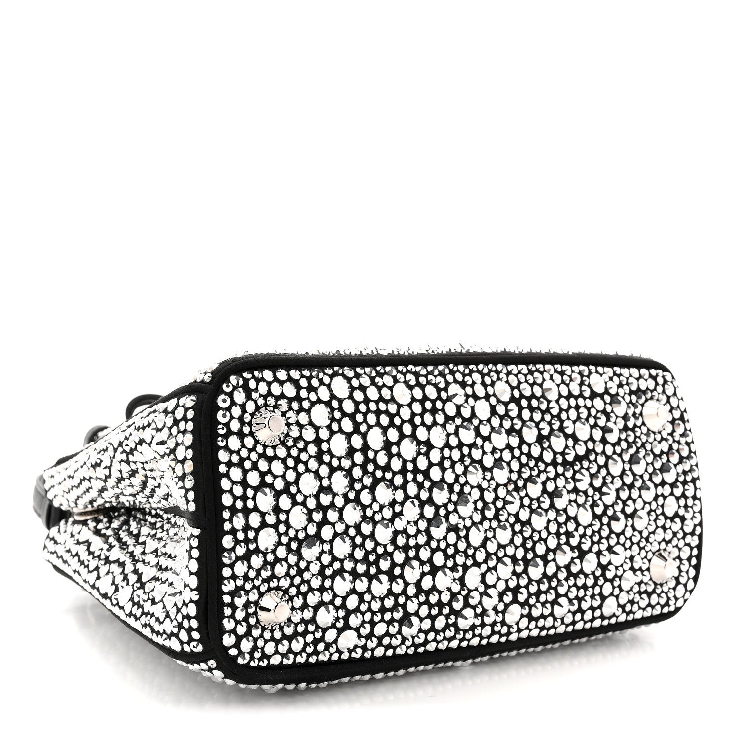Prada Satin Crystal Mini Galleria Double Zip Tote Metal 1871195