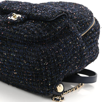 Chanel Tweed Front Pocket Backpack Navy 10 of 10