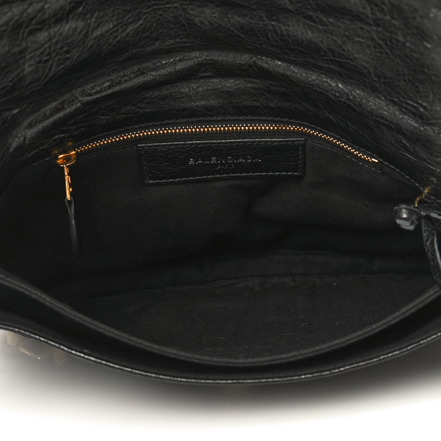 Balenciaga Agneau Giant 12 Gold Hardware Envelope Strap Clutch Black 4 of 9