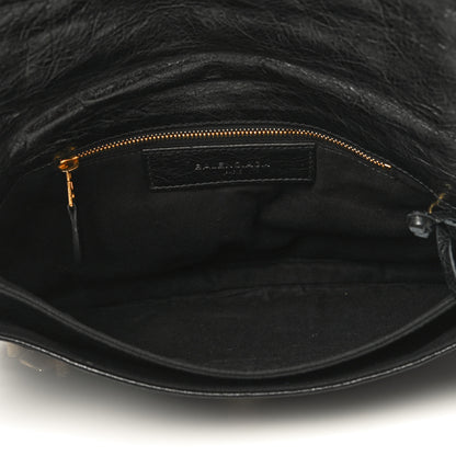 Balenciaga Agneau Giant 12 Gold Hardware Envelope Strap Clutch Black 4 of 9