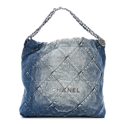 Chanel Denim Quilted Chanel 22 Blue 3 of 12