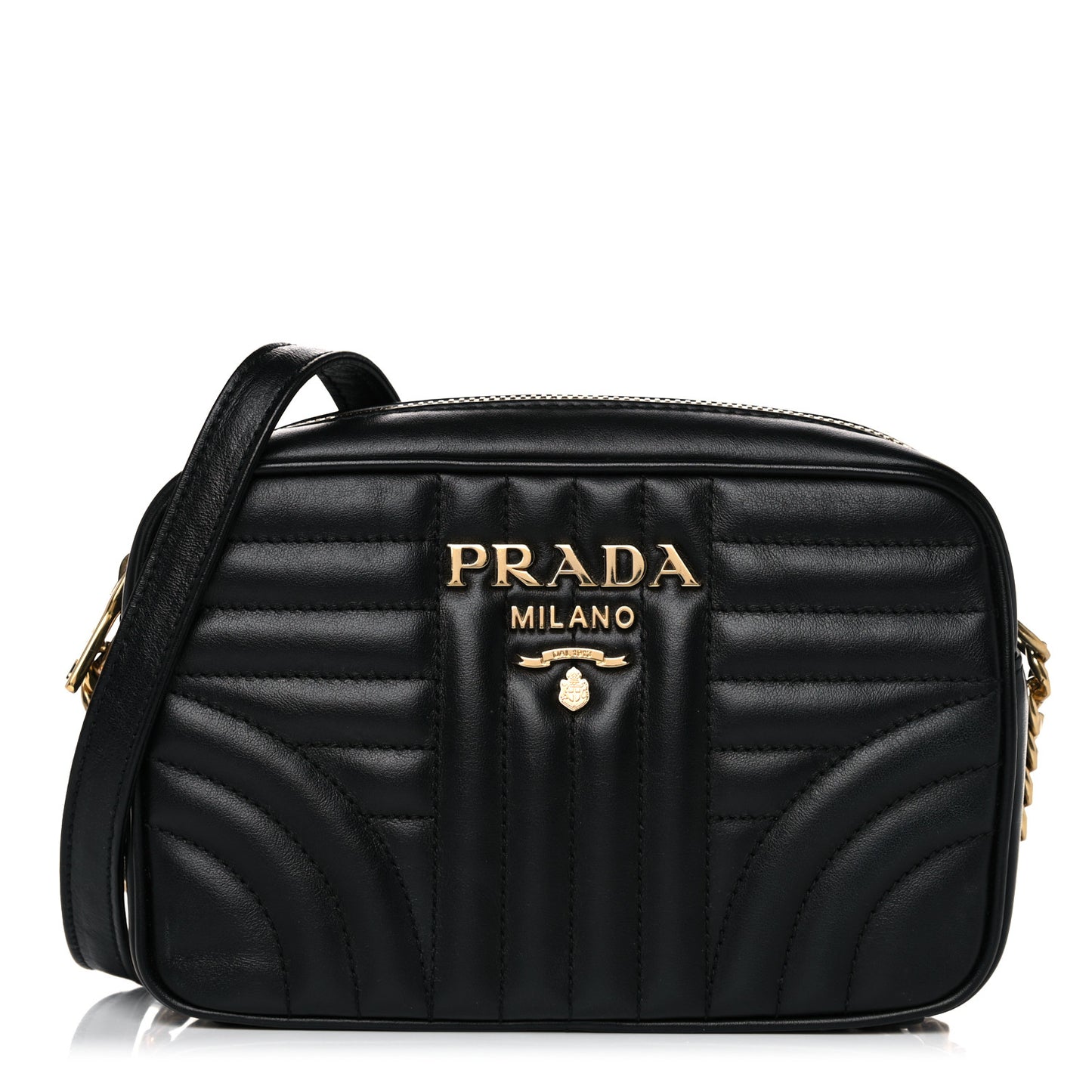 Soft Calfskin Diagramme Crossbody Bag Black