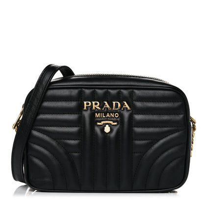 Prada Soft Calfskin Diagramme Crossbody Bag Black 1 of 8