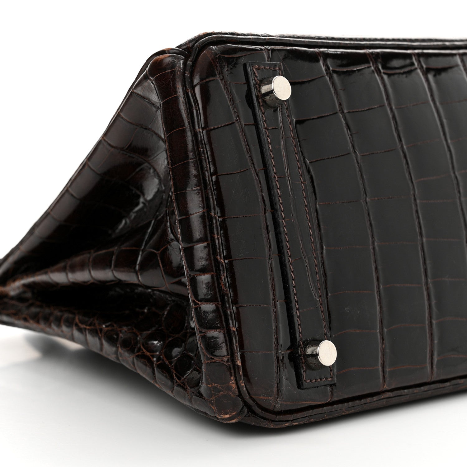 Hermes Shiny Niloticus Crocodile Birkin 30 Havane 8 of 16