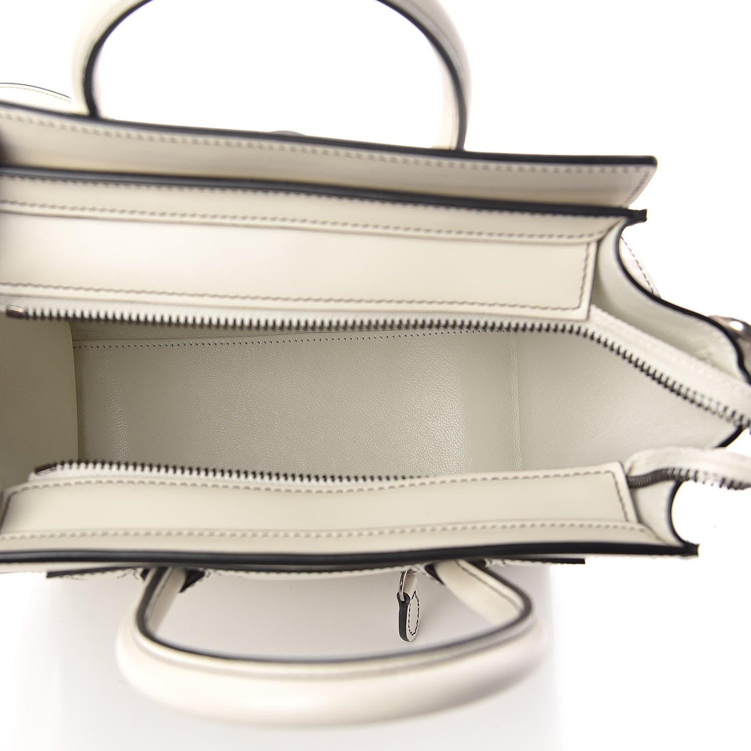 Celine Satin Calfskin Nano Debossed Luggage White 5 of 9
