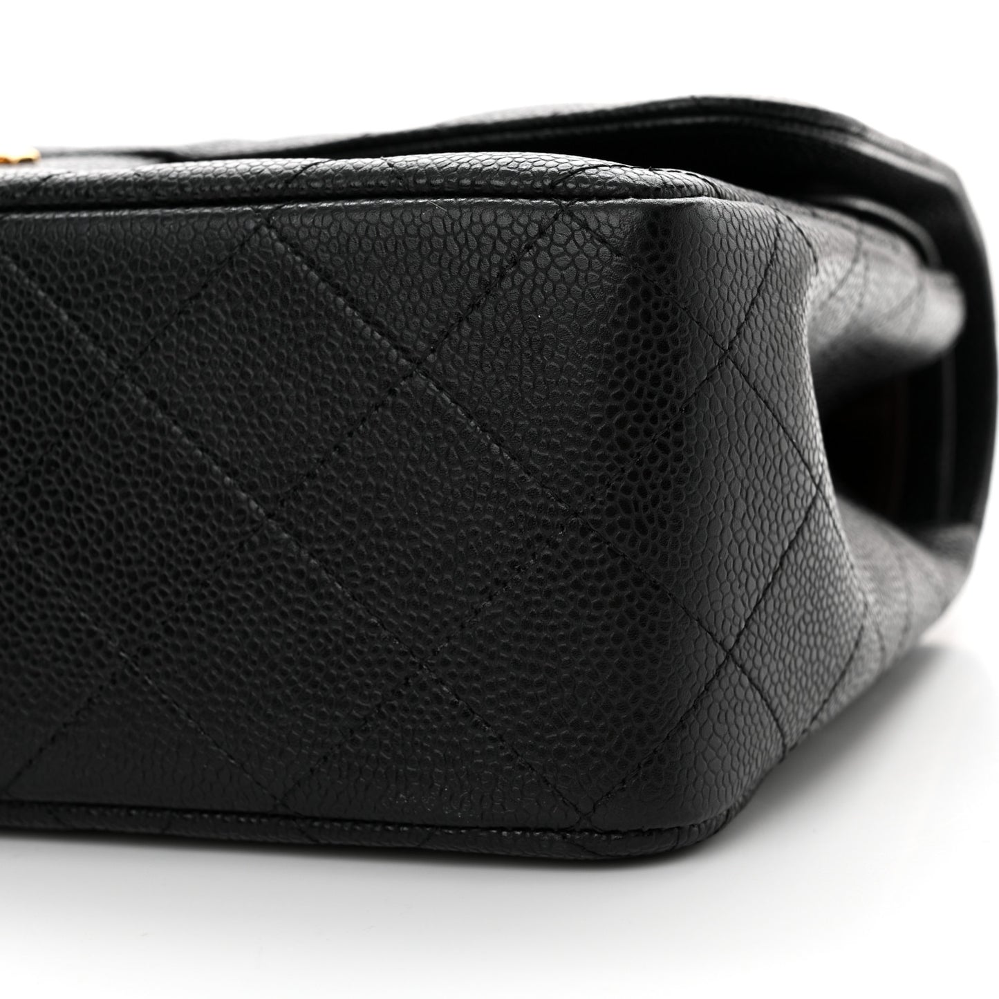 Caviar Quilted Jumbo Double Flap Black