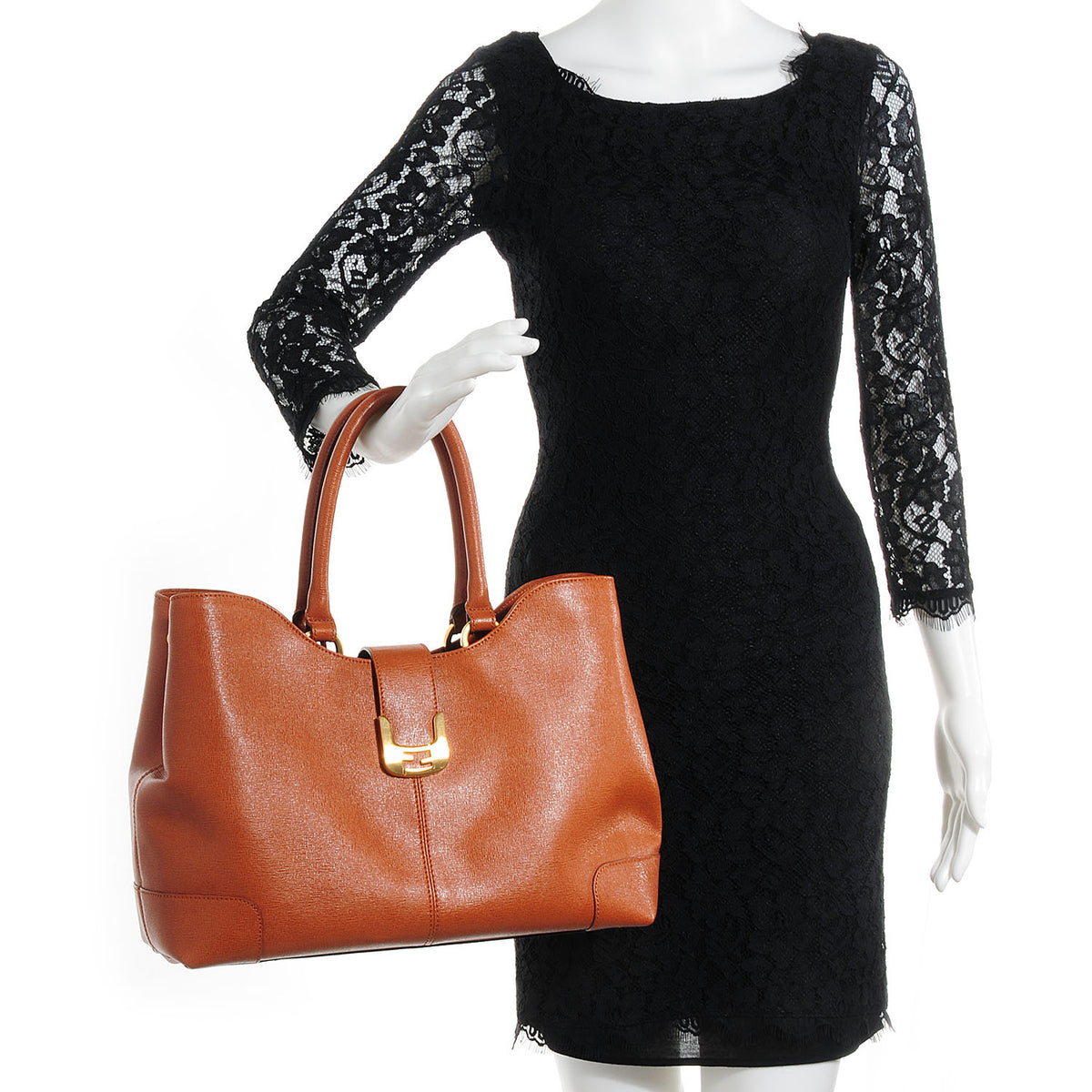 Fendi Vitello Elite Chameleon Shopper Tote Miele 2 of 11