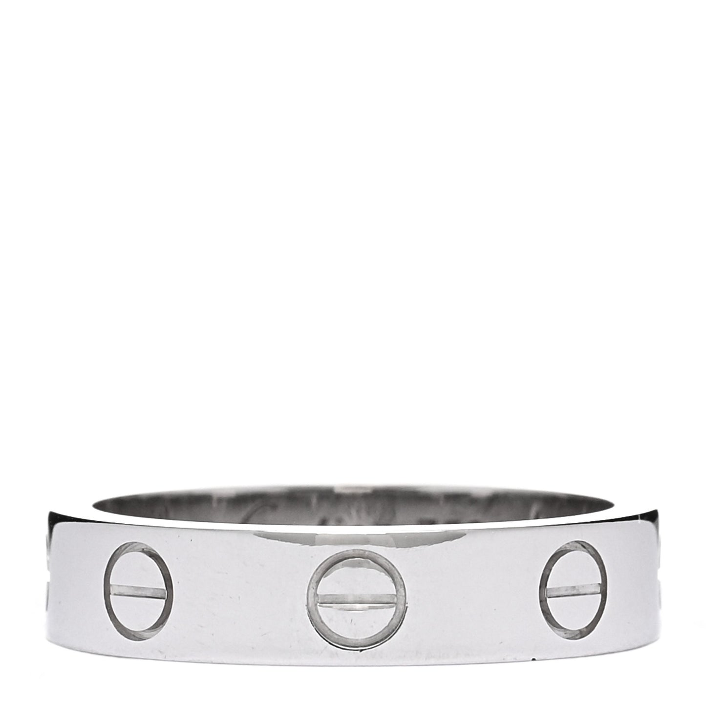 18K White Gold Diamond 4mm LOVE Wedding Band Ring 48 4.5