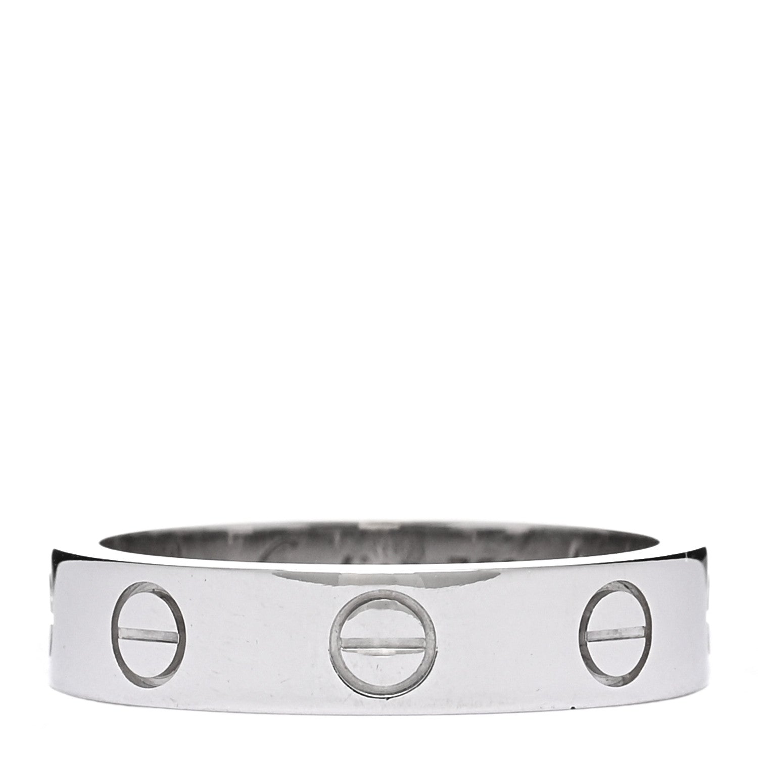 Cartier 18K White Gold Diamond 4mm LOVE Wedding Band Ring 48 4.5 3 of 4