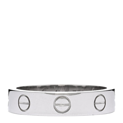 Cartier 18K White Gold Diamond 4mm LOVE Wedding Band Ring 48 4.5 3 of 4