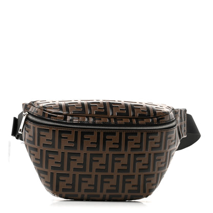 Fendi Vitello Century Bi-Color FF 1974 Embossed Belt Bag Maya Black 1 of 13