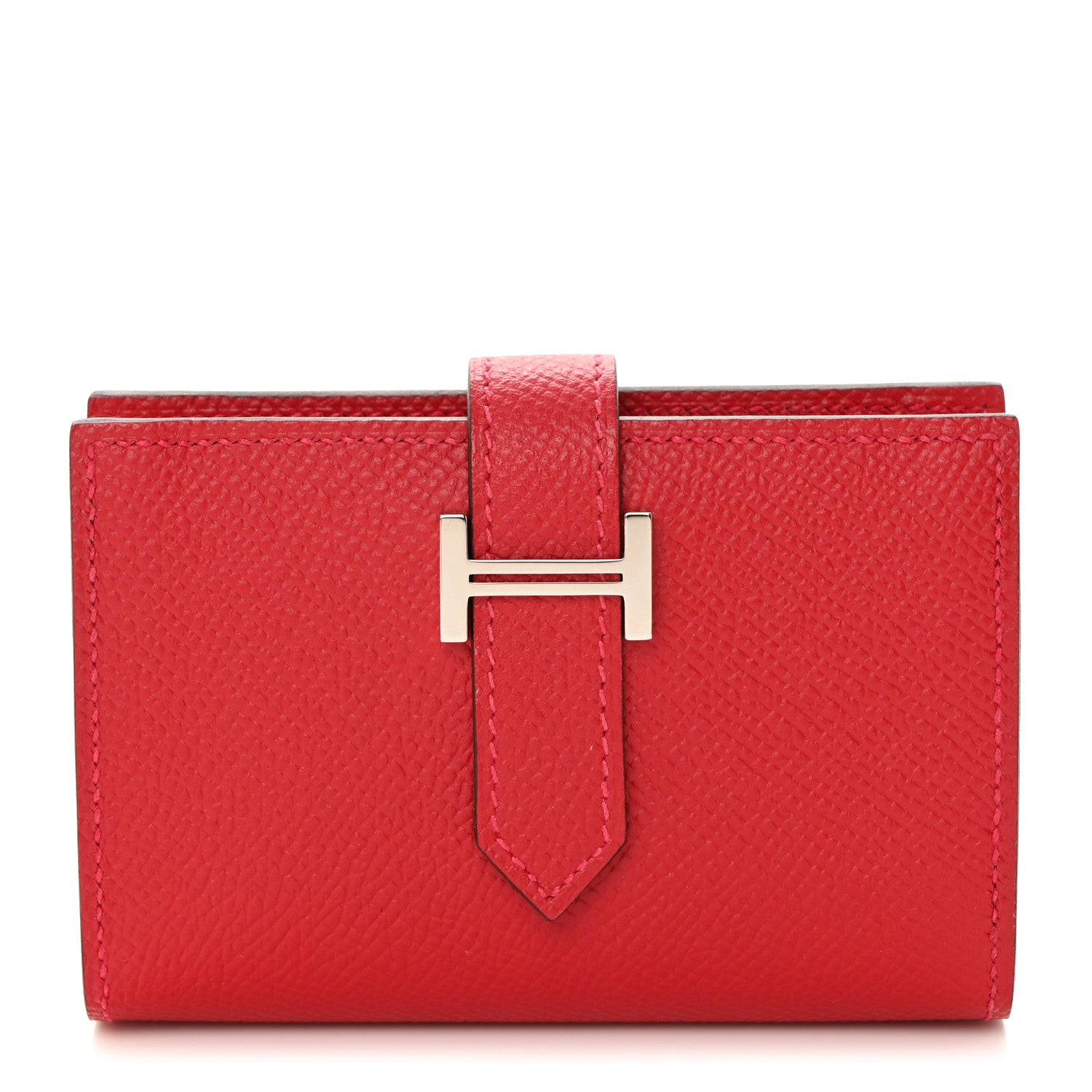 Hermes Epsom Mini Bearn Wallet Rouge Casaque 1 of 8