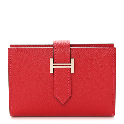 Hermes Epsom Mini Bearn Wallet Rouge Casaque 1 of 8