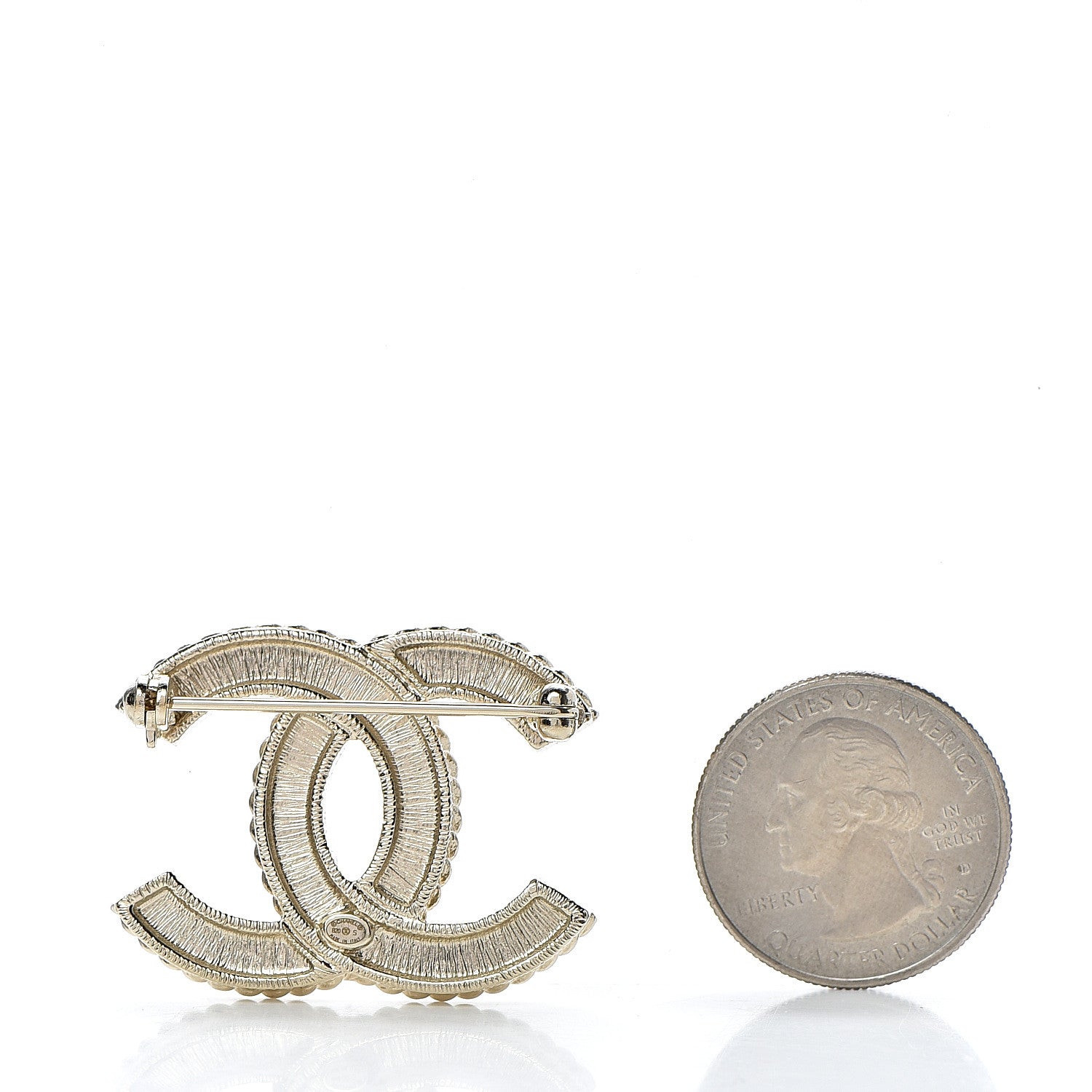 Chanel Pearl Crystal April In Paris CC Brooch Gold 2 of 4