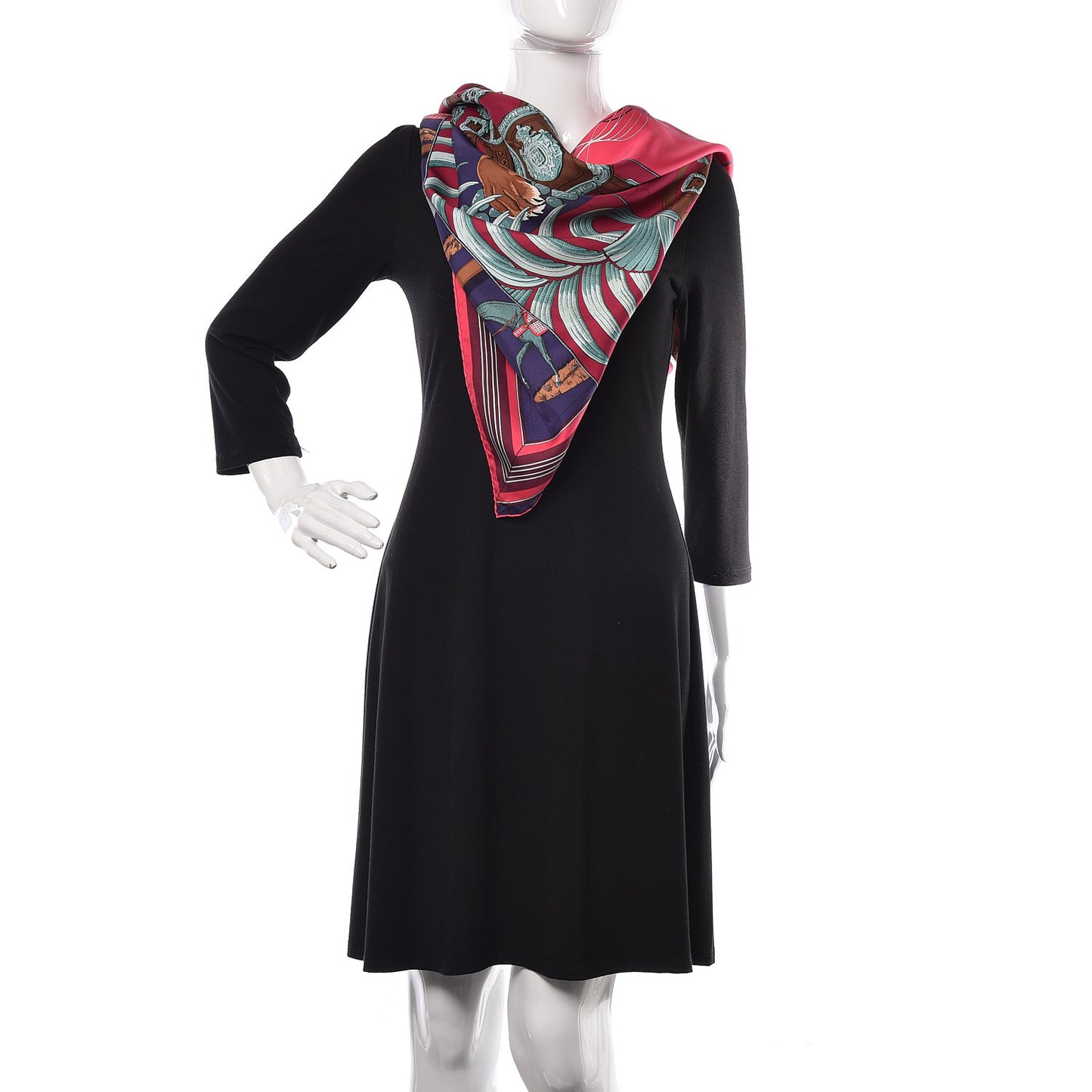 Silk Jersey Carre En Carres Scarf 90
