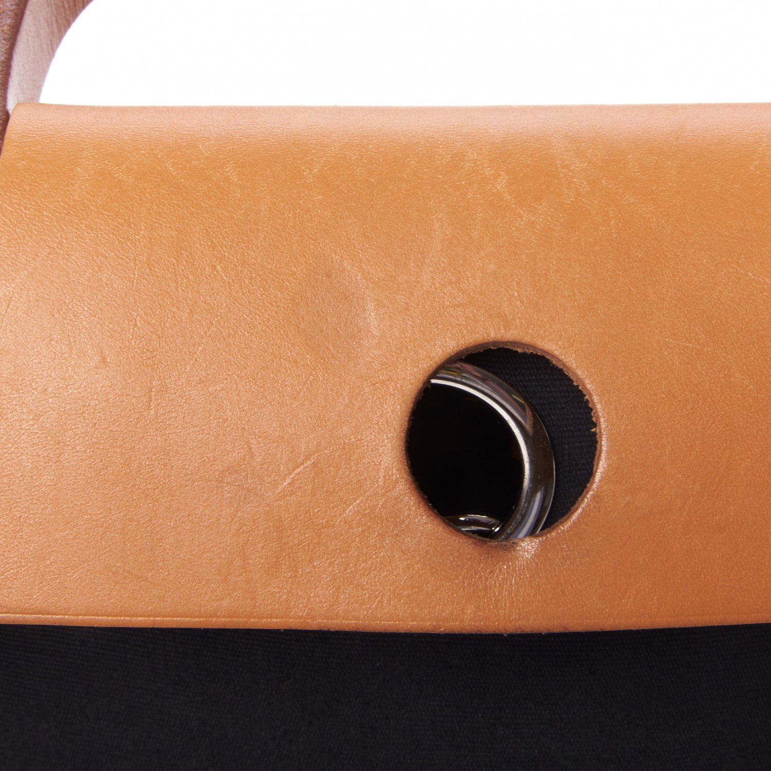 Hermes Toile Vache Calfskin Herbag PM 30 Black Natural 14 of 15