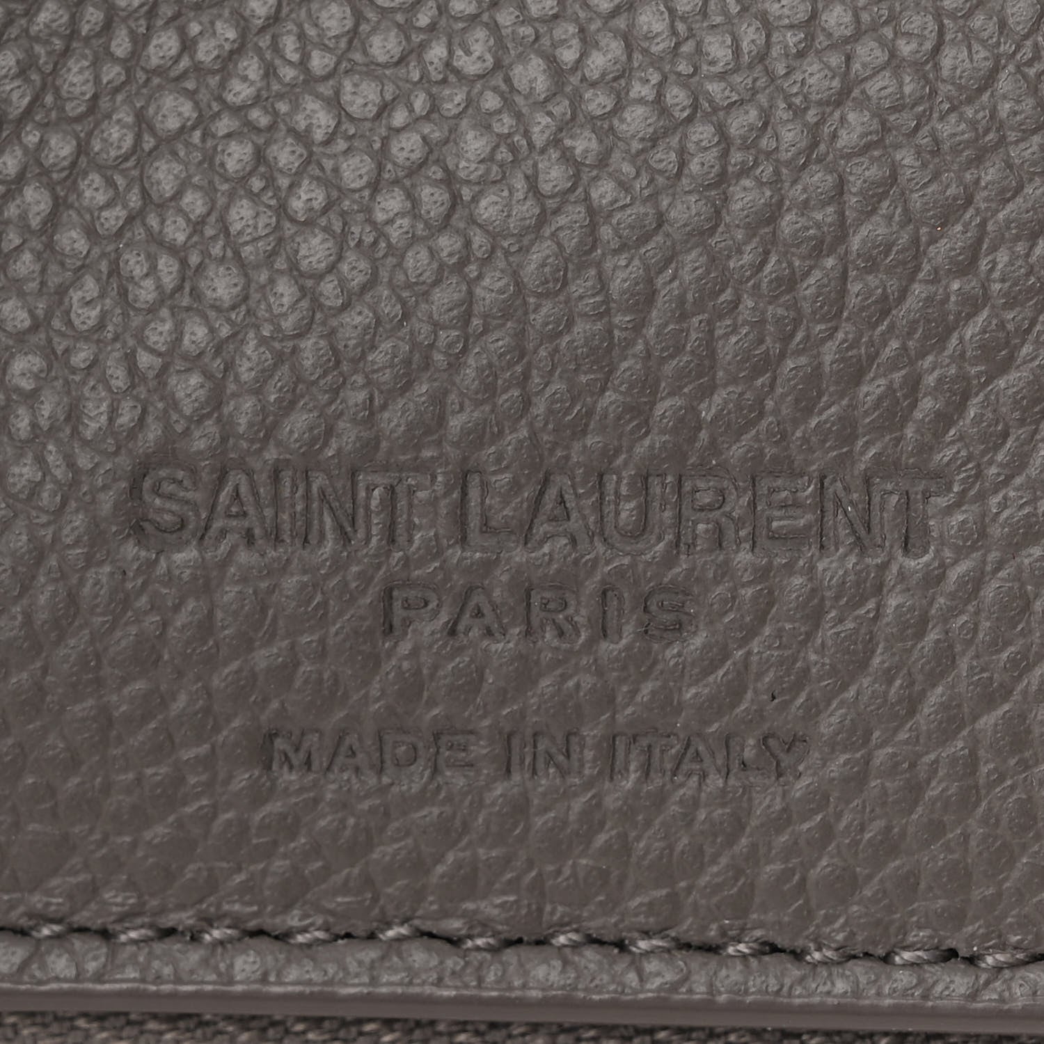 Saint Laurent Grained Calfskin Rive Gauche Compact Zip Around Wallet Fog 7 of 9