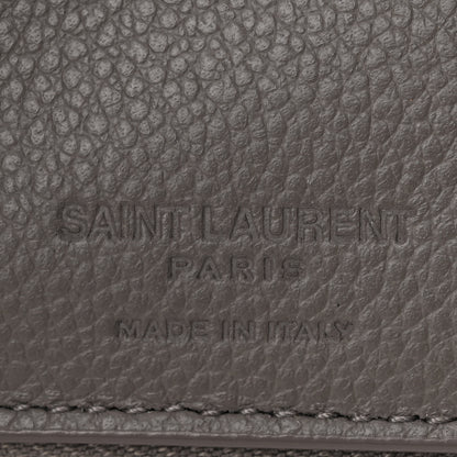 Saint Laurent Grained Calfskin Rive Gauche Compact Zip Around Wallet Fog 7 of 9