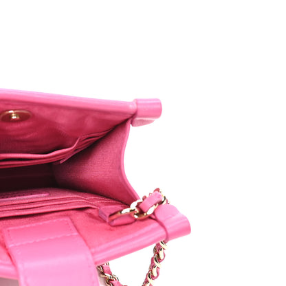 Chanel Tweed PVC Lambskin Clutch With Chain Pink 3 of 6