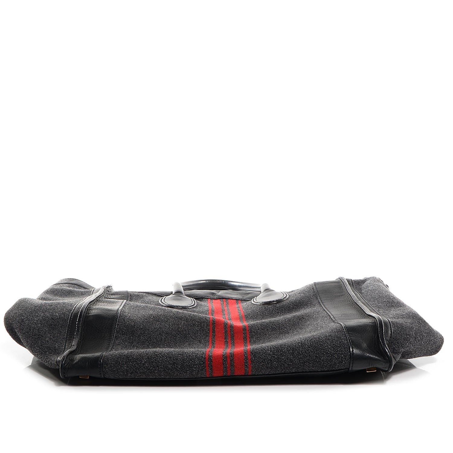 Celine Wool Racer Stripe Medium Luggage Grey Red 10 of 10